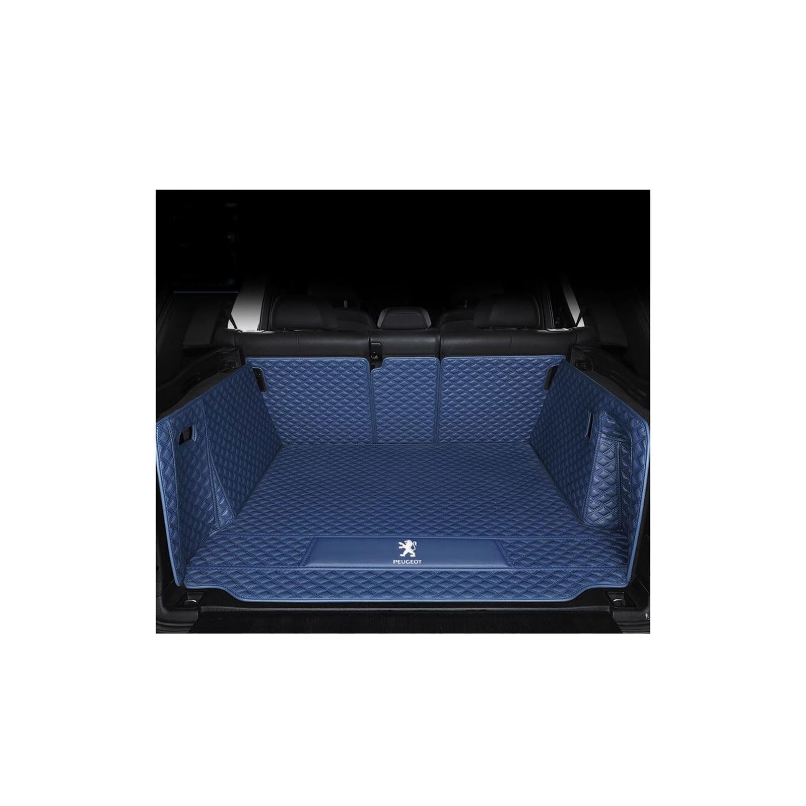 Kofferraummatte für Peugeot 108 Hatch Schrägheck (2014–2019), rutschfeste und Kratzfeste Kofferraummatte,Fullyenclosed-Blue von WYGCPZDJ