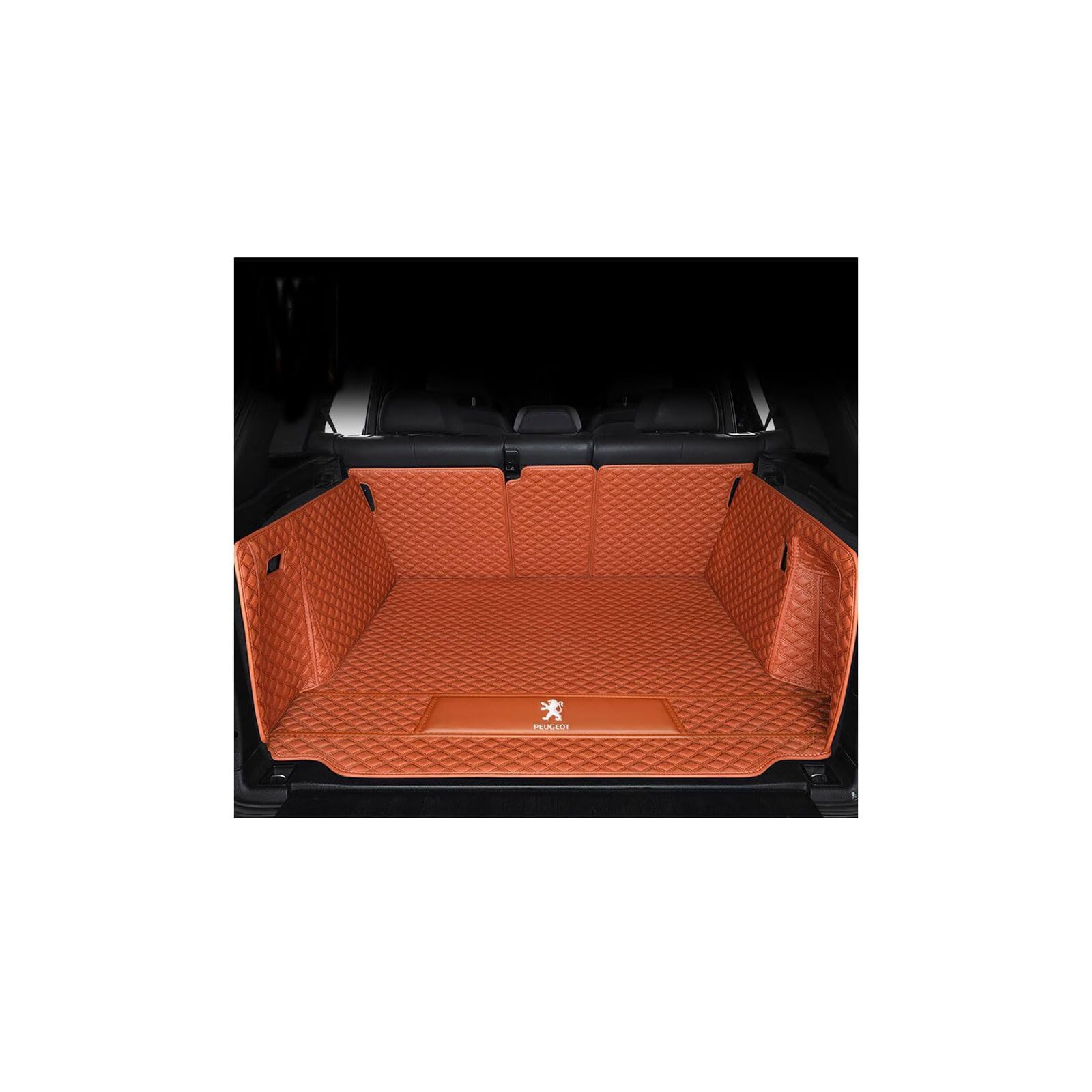 Kofferraummatte für Peugeot 108 Hatch Schrägheck (2014–2019), rutschfeste und Kratzfeste Kofferraummatte,Fullyenclosed-Brown von WYGCPZDJ