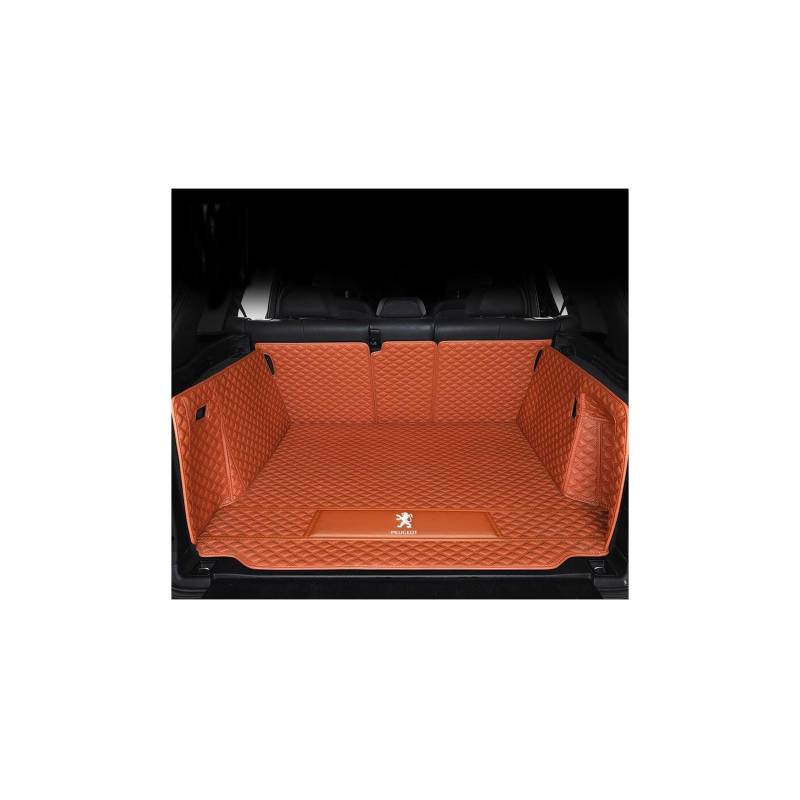 Kofferraummatte für Peugeot 108 Hatch Schrägheck (2014–2019), rutschfeste und Kratzfeste Kofferraummatte,Fullyenclosed-Brown von WYGCPZDJ