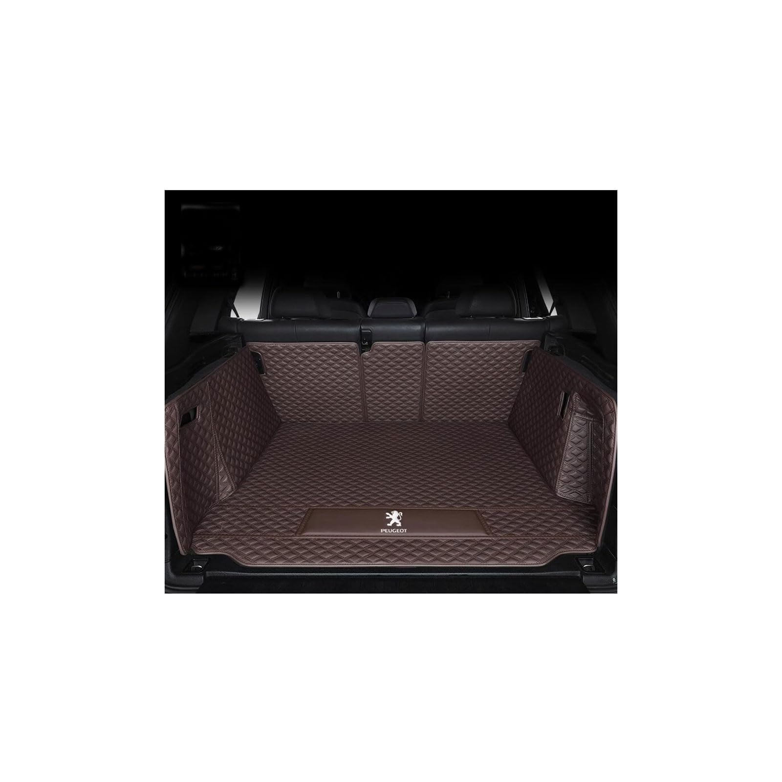 Kofferraummatte für Peugeot 108 Hatch Schrägheck (2014–2019), rutschfeste und Kratzfeste Kofferraummatte,Fullyenclosed-Coffee von WYGCPZDJ