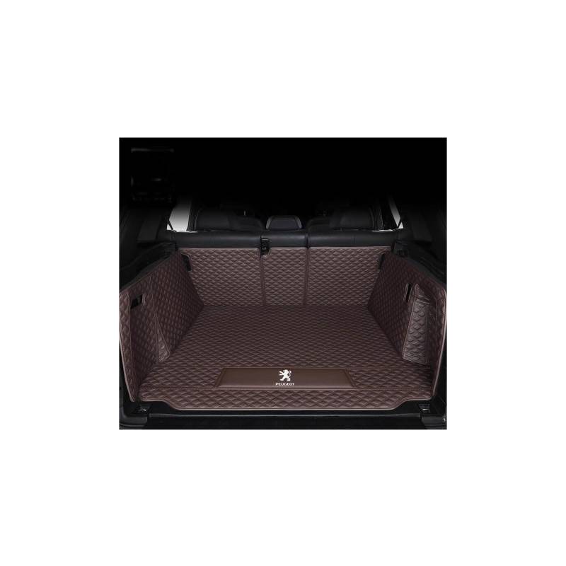 Kofferraummatte für Peugeot 108 Hatch Schrägheck (2014–2019), rutschfeste und Kratzfeste Kofferraummatte,Fullyenclosed-Coffee von WYGCPZDJ