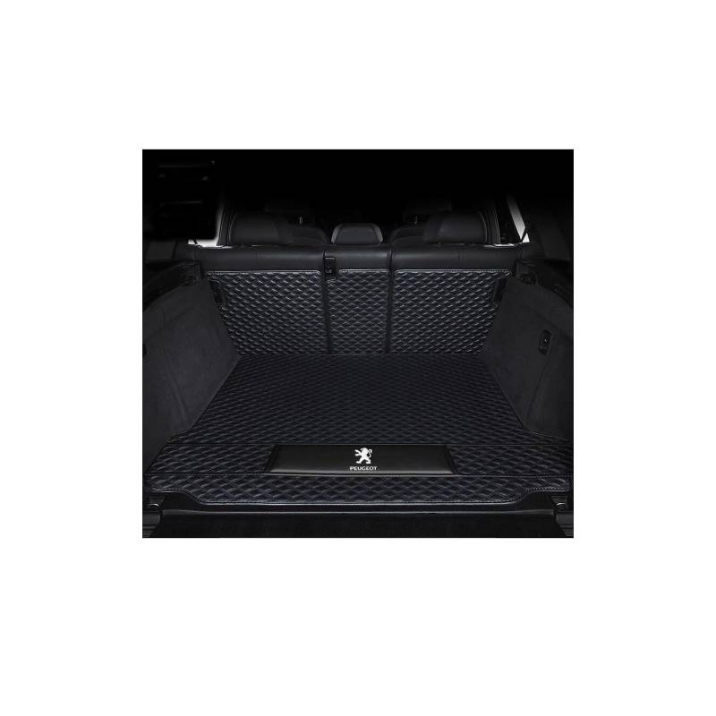 Kofferraummatte für Peugeot 108 Hatch Schrägheck (2014–2019), rutschfeste und Kratzfeste Kofferraummatte,Maincushion+backrest-Black von WYGCPZDJ