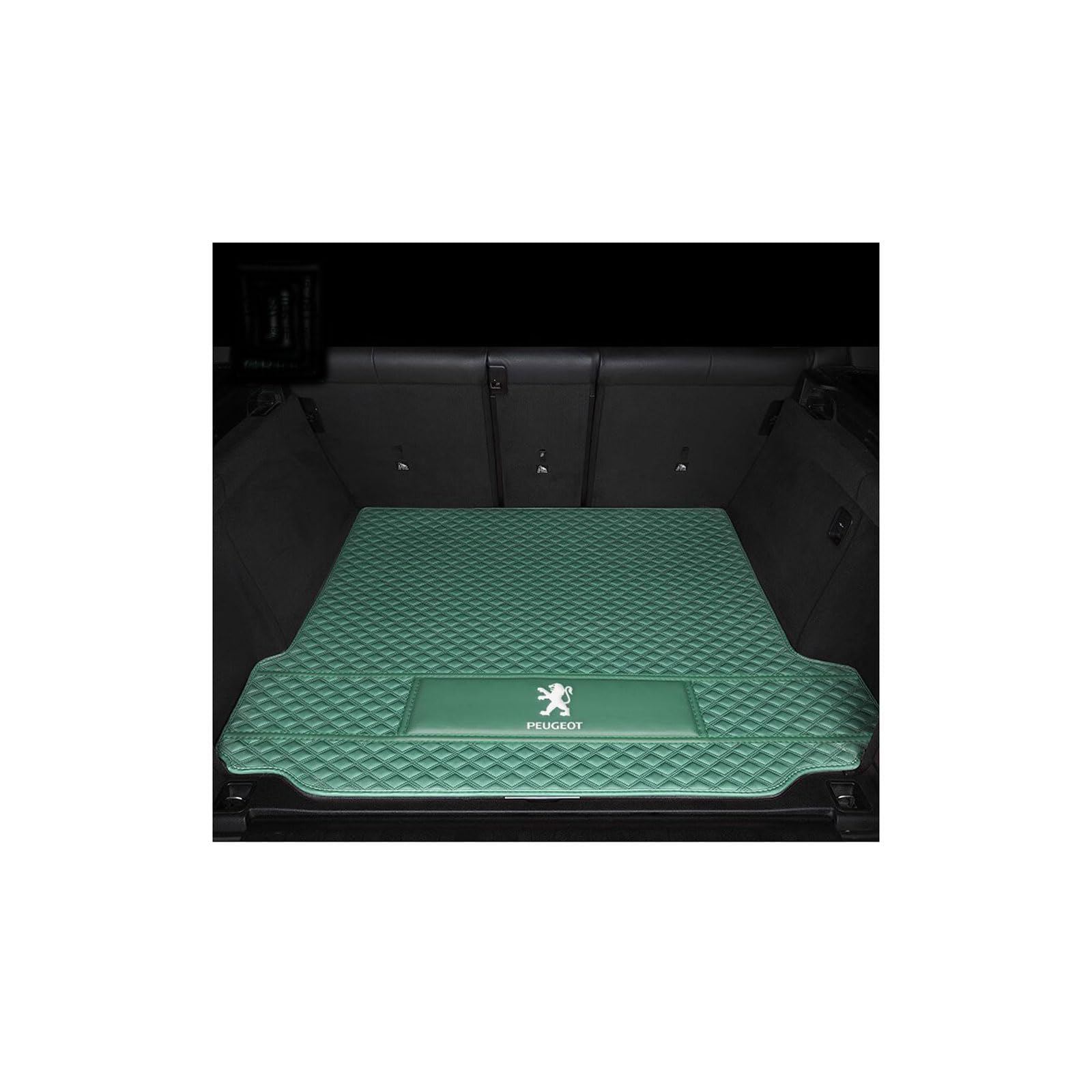 Kofferraummatte für Peugeot 108 Hatch Schrägheck (2014–2019), rutschfeste und Kratzfeste Kofferraummatte,Maincushion+backrest-Green von WYGCPZDJ