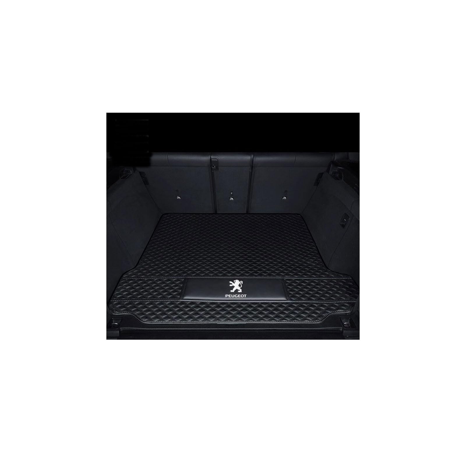 Kofferraummatte für Peugeot 108 Hatch Schrägheck (2014–2019), rutschfeste und Kratzfeste Kofferraummatte,Mainpad-Black von WYGCPZDJ
