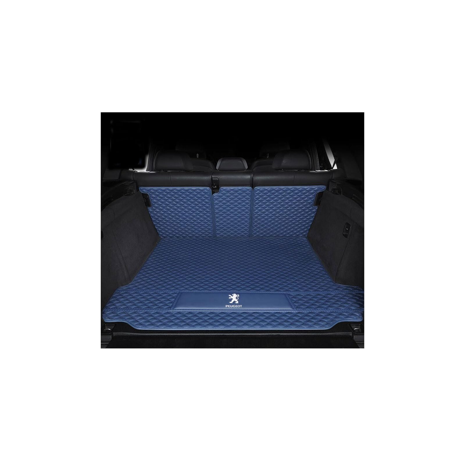 Kofferraummatte für Peugeot 2008 II (2019–2020), rutschfest und Kratzfest,Maincushion+backrest-Blue von WYGCPZDJ