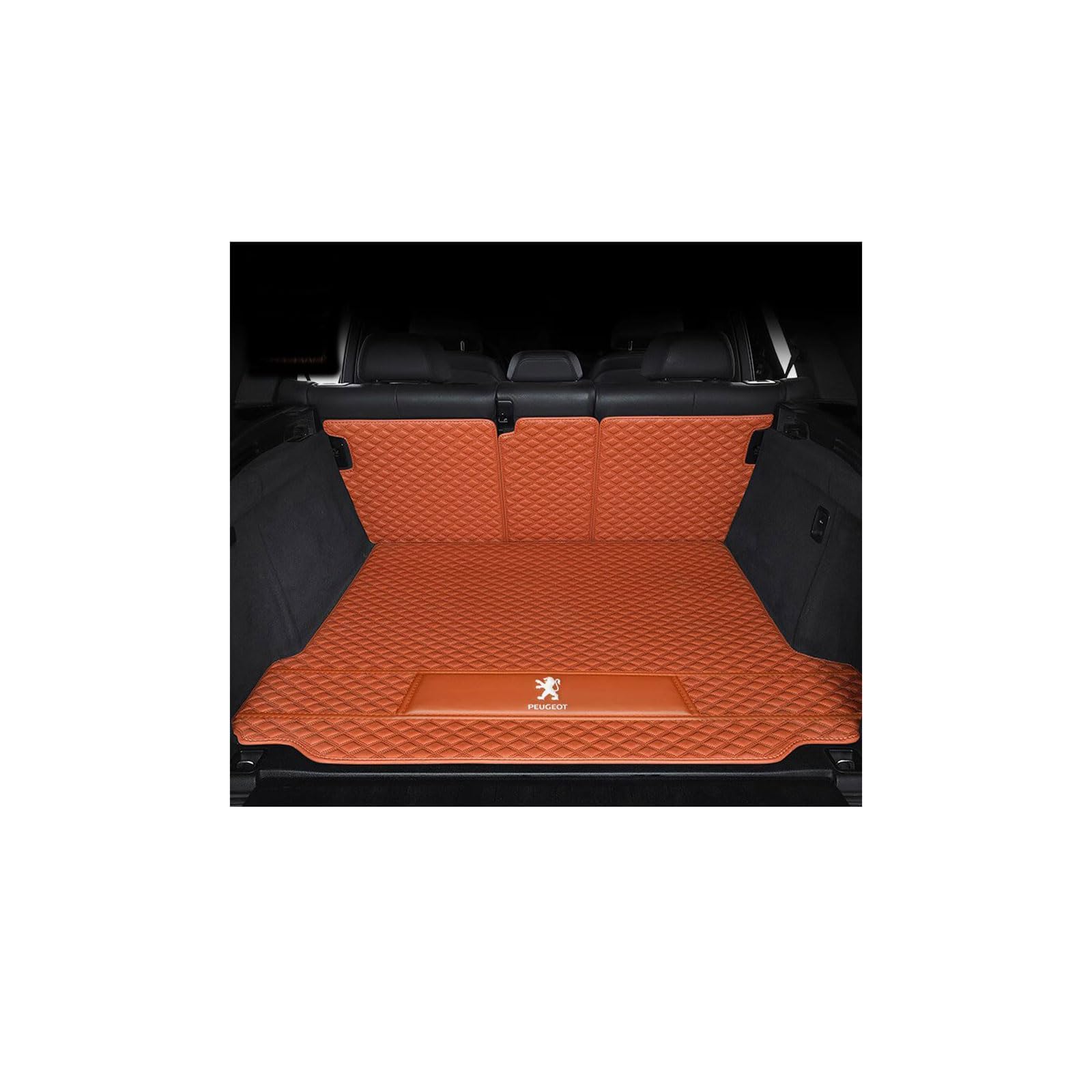 Kofferraummatte für Peugeot 2008 II (2019–2020), rutschfest und Kratzfest,Maincushion+backrest-Brown von WYGCPZDJ