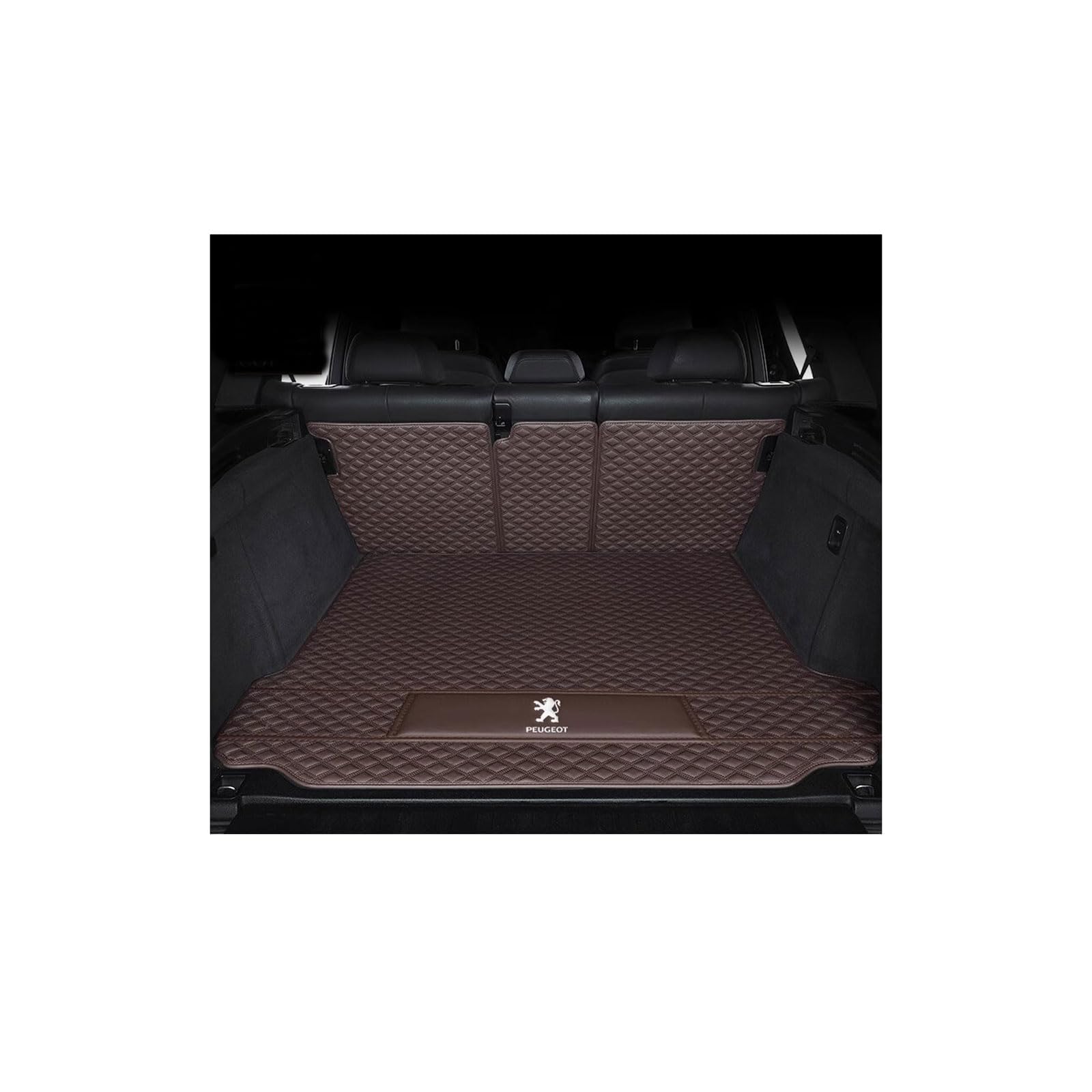 Kofferraummatte für Peugeot 2008 II (2019–2020), rutschfest und Kratzfest,Maincushion+backrest-Coffee von WYGCPZDJ