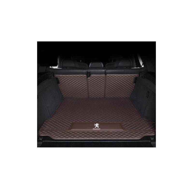 Kofferraummatte für Peugeot 2008 II (2019–2020), rutschfest und Kratzfest,Maincushion+backrest-Coffee von WYGCPZDJ