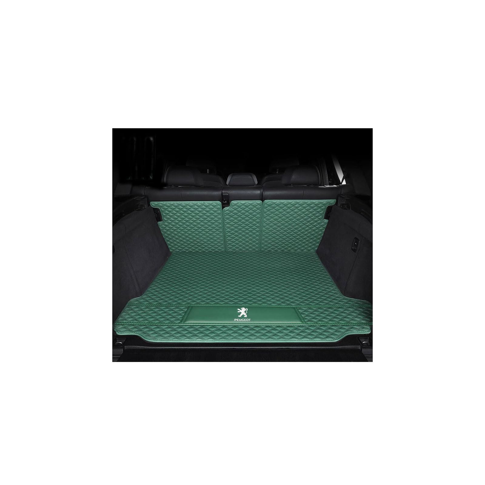 Kofferraummatte für Peugeot 2008 II (2019–2020), rutschfest und Kratzfest,Maincushion+backrest-Green von WYGCPZDJ