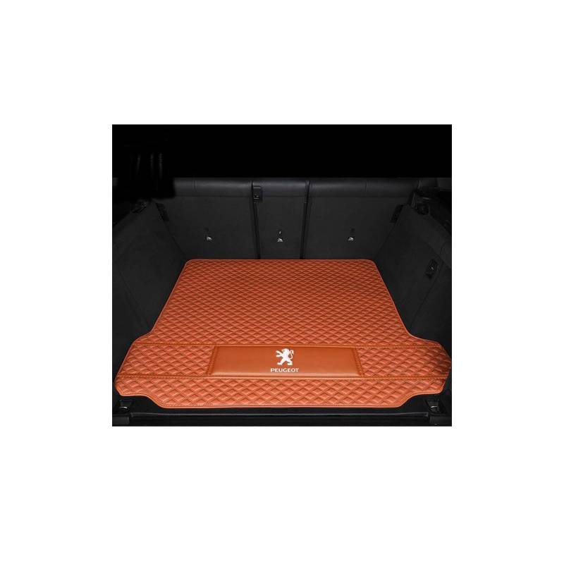 Kofferraummatte für Peugeot 2008 II (2019–2020), rutschfest und Kratzfest,Mainpad-Brown von WYGCPZDJ