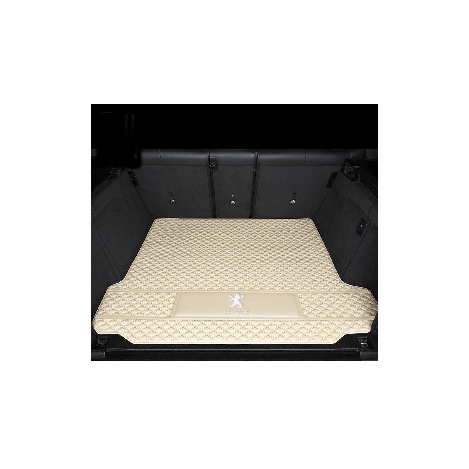 Kofferraummatte für Peugeot 208 II Schrägheck (2019, 2020, 2021, 2022, 2023, 2024, 2025), rutschfest und Kratzfest, Autoinnenausstattung,Mainpad-Beige von WYGCPZDJ