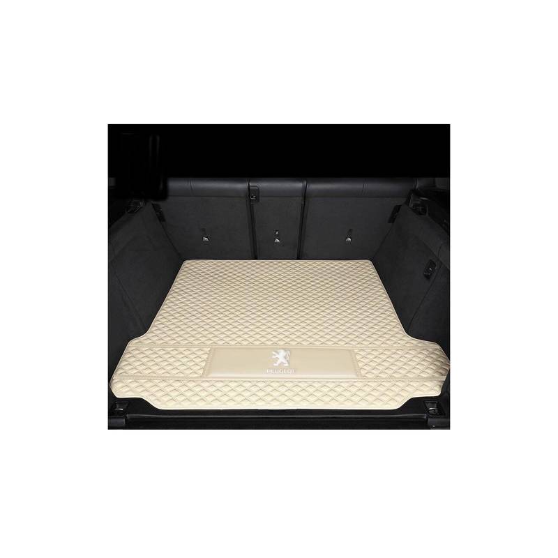 Kofferraummatte für Peugeot 208 II Schrägheck (2019, 2020, 2021, 2022, 2023, 2024, 2025), rutschfest und Kratzfest, Autoinnenausstattung,Mainpad-Beige von WYGCPZDJ