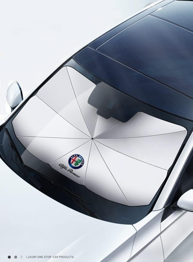 Sonnenschutz Auto Frontscheibe für Alfa Romeo Giulia, Faltbar Sonnenschirm Windschutzscheibe Sonnenblende Frontscheibenabdeckung Zubehör von WYHHL