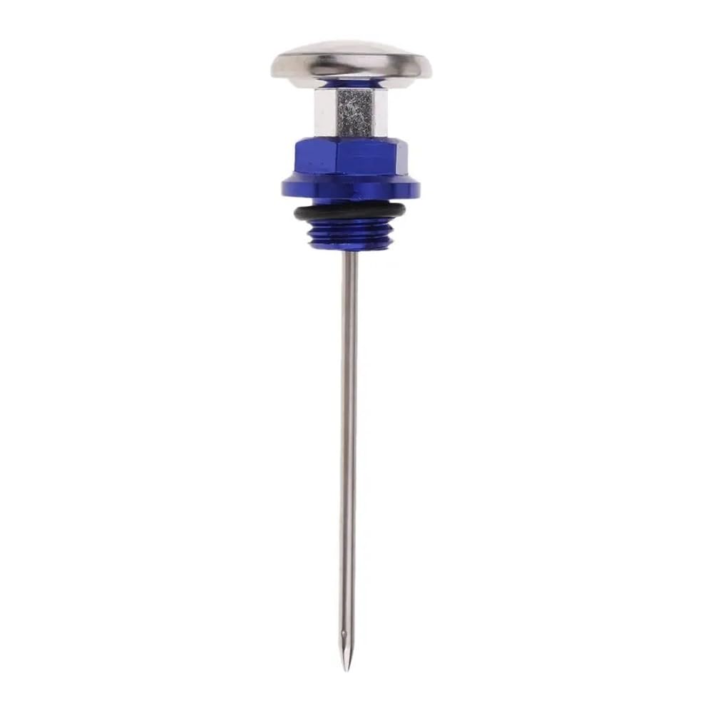 Für 110cc Für 125cc Motorrad Zubehör Öl Tank Ölmessstab Mit Temperatur Gauge Ölstandsanzeige Ölmessstab Ölthermometer(Blue) von WYHJIUY