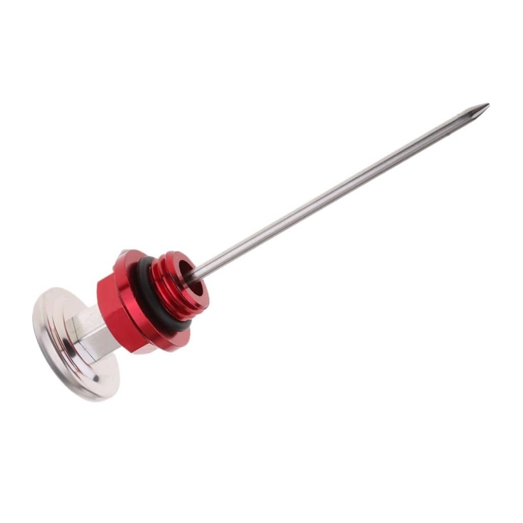 Für 110cc Für 125cc Motorrad Zubehör Öl Tank Ölmessstab Mit Temperatur Gauge Ölstandsanzeige Ölmessstab Ölthermometer(Red) von WYHJIUY