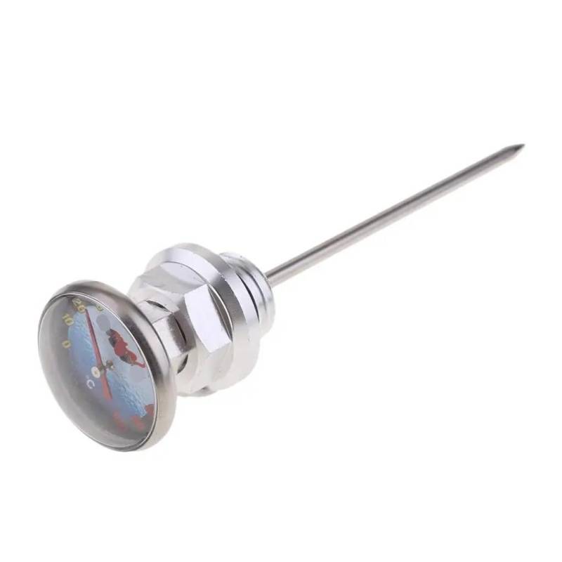 Für 110cc Für 125cc Motorrad Zubehör Öl Tank Ölmessstab Mit Temperatur Gauge Ölstandsanzeige Ölmessstab Ölthermometer(White) von WYHJIUY
