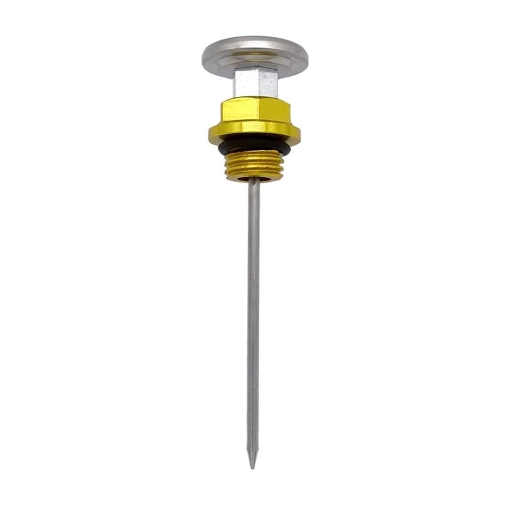 Für 110ccm Für 125ccm Motorrad Zubehör Öldeckel Tanktemperaturanzeige Motor Kraftstoffmessstab Ölstandsanzeige Ölmessstab Ölthermometer(Yellow) von WYHJIUY