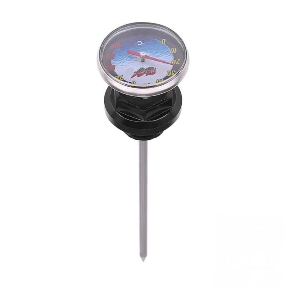 Für 125cc Motorrad Zubehör Ölmessstab Temperatur Ölstand Anzeige Ölstandsanzeige Ölmessstab Ölthermometer(Black) von WYHJIUY