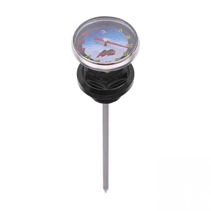 Für 125cc Motorrad Zubehör Ölmessstab Temperatur Ölstand Anzeige Ölstandsanzeige Ölmessstab Ölthermometer(Black) von WYHJIUY
