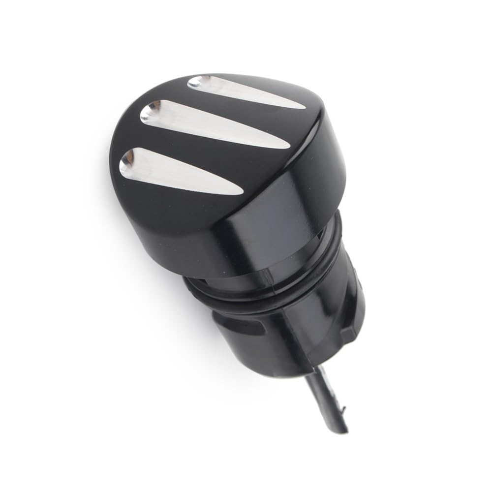 Für Sportster Für XL 883 1200 Motorrad Zubehör Motor Ölmessstab Tankdeckel Ölmessstab Ölthermometer(Black) von WYHJIUY