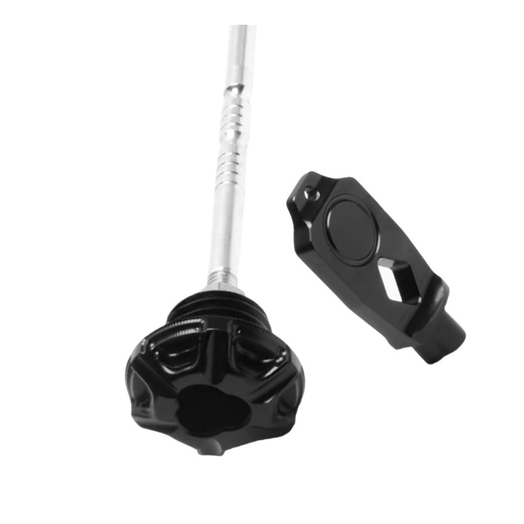 Motorrad Modifiziertes Zubehör Motorölmessstab Ölstandsanzeige Schraubverschluss Schlüssel Für Muji 250/300/500R/525R/AC/DS Ölthermometer(Black) von WYHJIUY