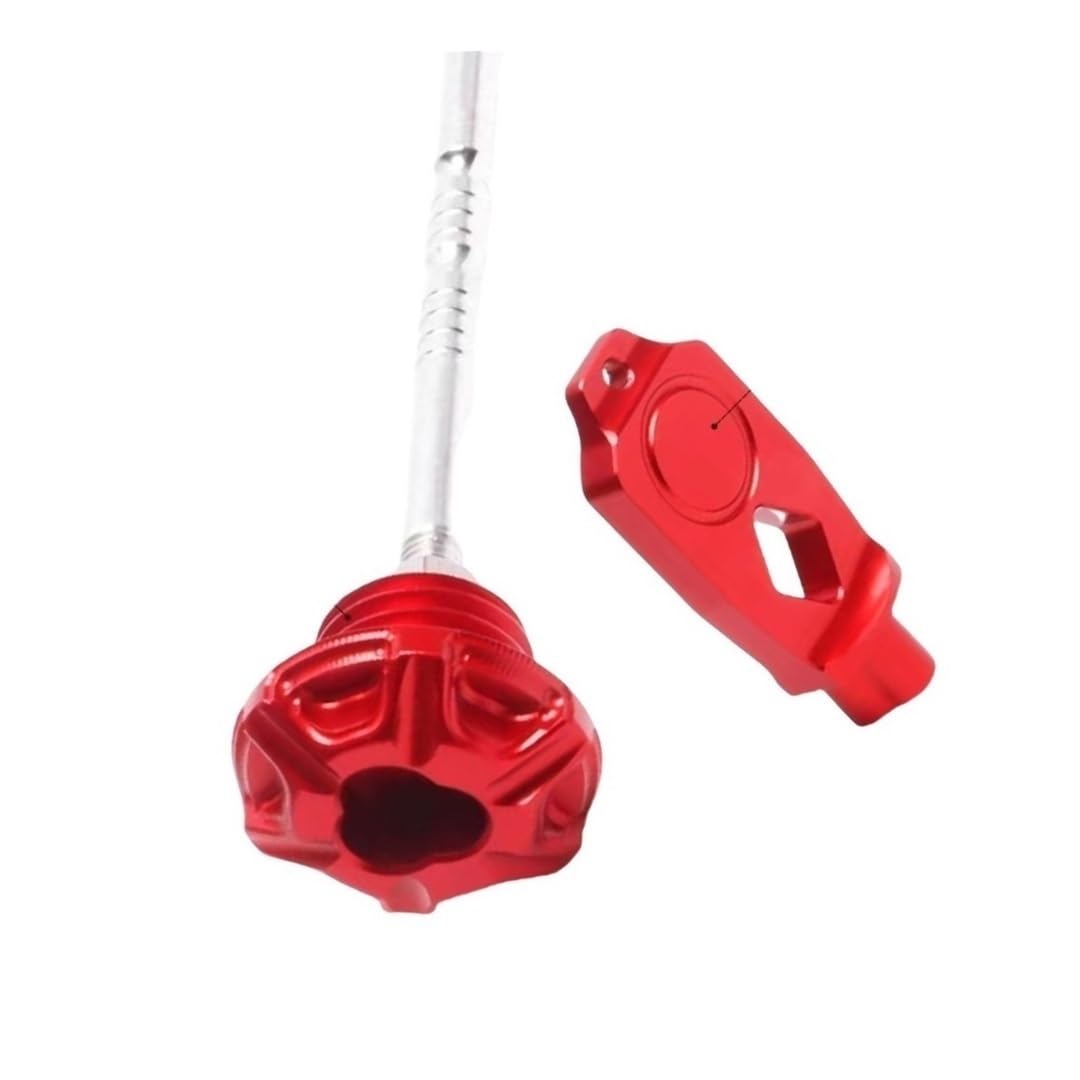 Motorrad Modifiziertes Zubehör Motorölmessstab Ölstandsanzeige Schraubverschluss Schlüssel Für Muji 250/300/500R/525R/AC/DS Ölthermometer(Red) von WYHJIUY