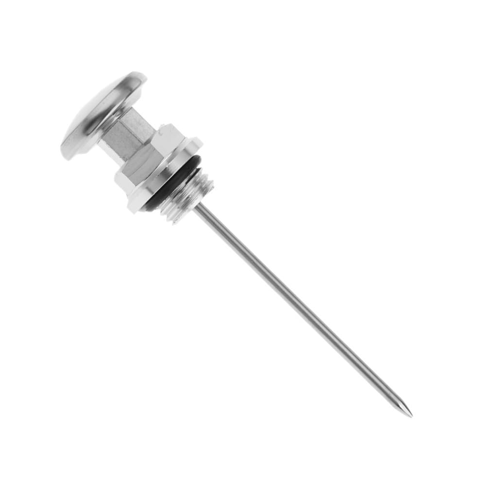 Motorrad Zubehör Modifizierter Öltank-Messstab Mit Temperaturanzeige Ölstandsanzeige Messstab Für 110ccm Für 125ccm Ölthermometer(White) von WYHJIUY