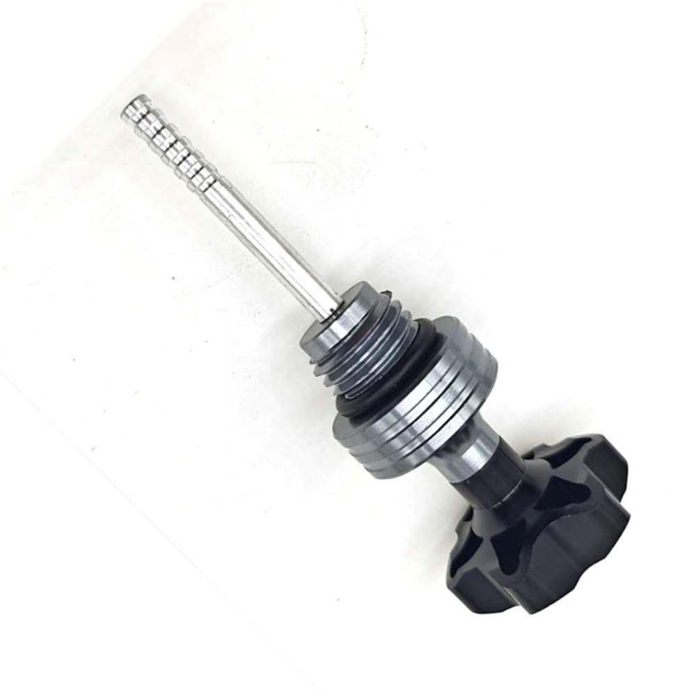 Motorrad Zubehör Motor Ölmessstab Füllstoff Kappe Motor Kurbelgehäuse Ölstandsanzeige Ölmessstab Für Roller Ölthermometer(Black) von WYHJIUY