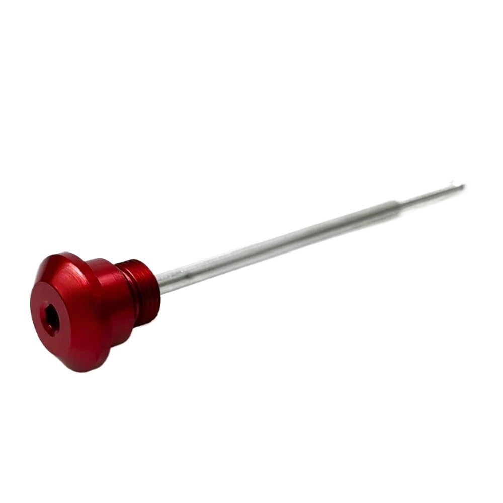 Motorrad Zubehör Ölablass-Messstab Kraftstoffmotor Ölstandsanzeige Messstab Für V&espa Für Spring 150 Für Sprint 150 Ölthermometer(Red-LOGO) von WYHJIUY