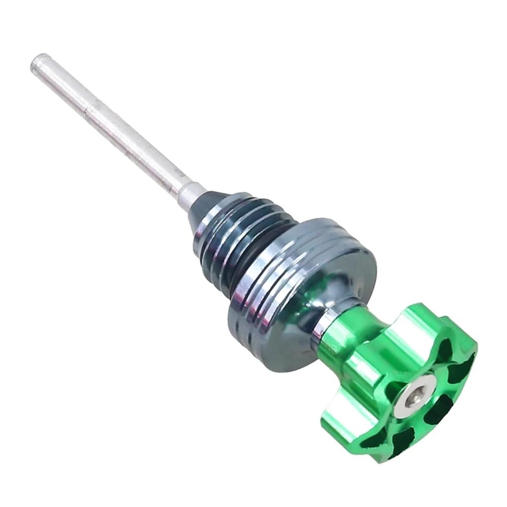 Motorrad Zubehör Ölstandsanzeige Ölmessstab Motorölmessstab Einfülldeckel Für GY6 Für BWS Für 125CC Ölthermometer(Green) von WYHJIUY