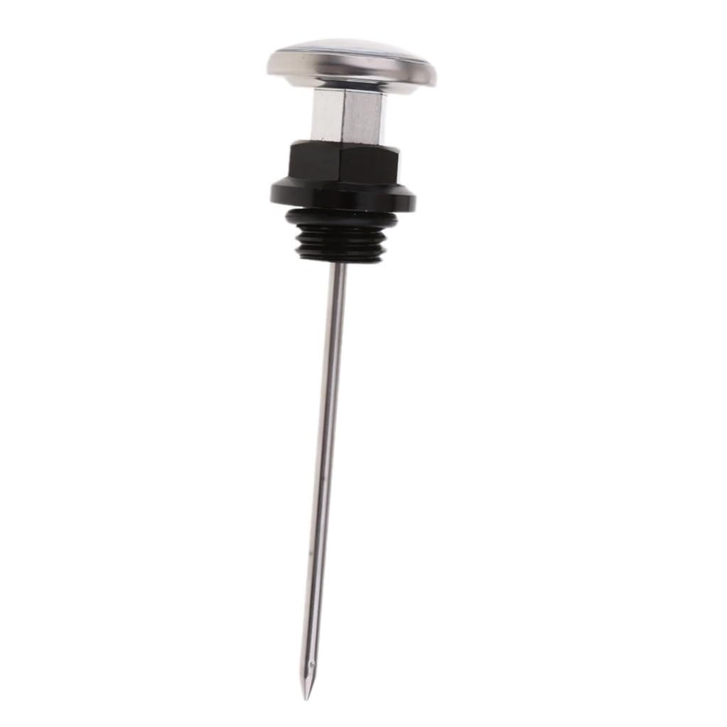 Motorrad Zubehör Öltank Ölmessstab Mit Temperaturanzeige Ölstandsanzeige Ölmessstab Für 110cc Für 125cc Ölthermometer(Black) von WYHJIUY