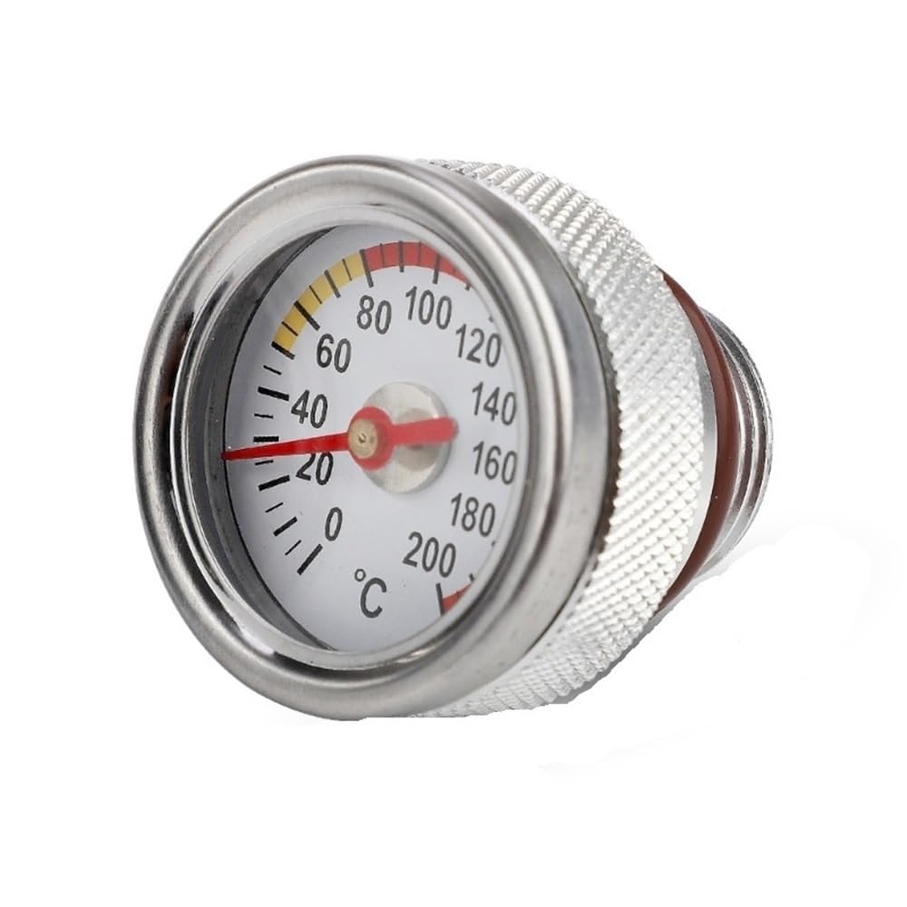 Motorrad Zubehör Öltemperaturanzeige Ölmessstab Einfülltemperatur Tankdeckel Ölstandsanzeige Ölthermometer(White) von WYHJIUY
