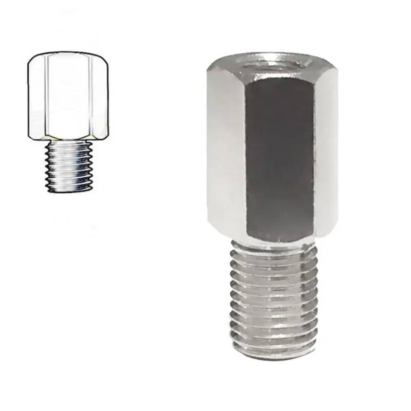 Spiegeladapter M10 M8 M6 Motorrad Roller Fahrrad Rechts Links Rückspiegel Adapter Umwandlung Bolzen Schraube Lenkerhalterung(2x M10-M10(R-R)) von WYHJIUY