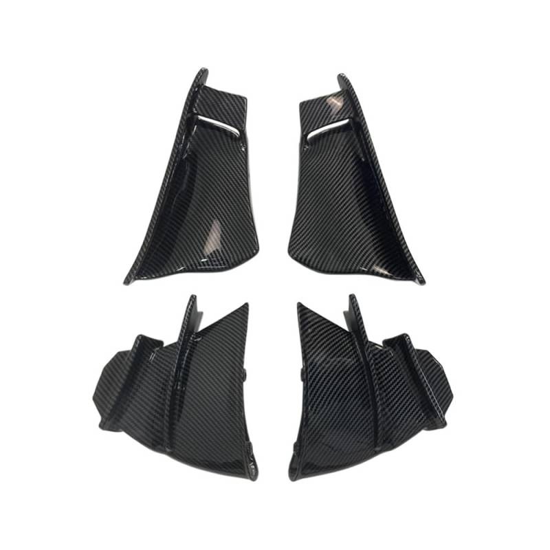 WYHJIUY Motorrad Feste Flügel Spoiler Verkleidung Für D&UCATI Für P&anigale V4 V4S V4R 2018 2019-2022 4PCS Schwarz Farbe Aerodynamische Winglets Winglet Spoilerlippe von WYHJIUY