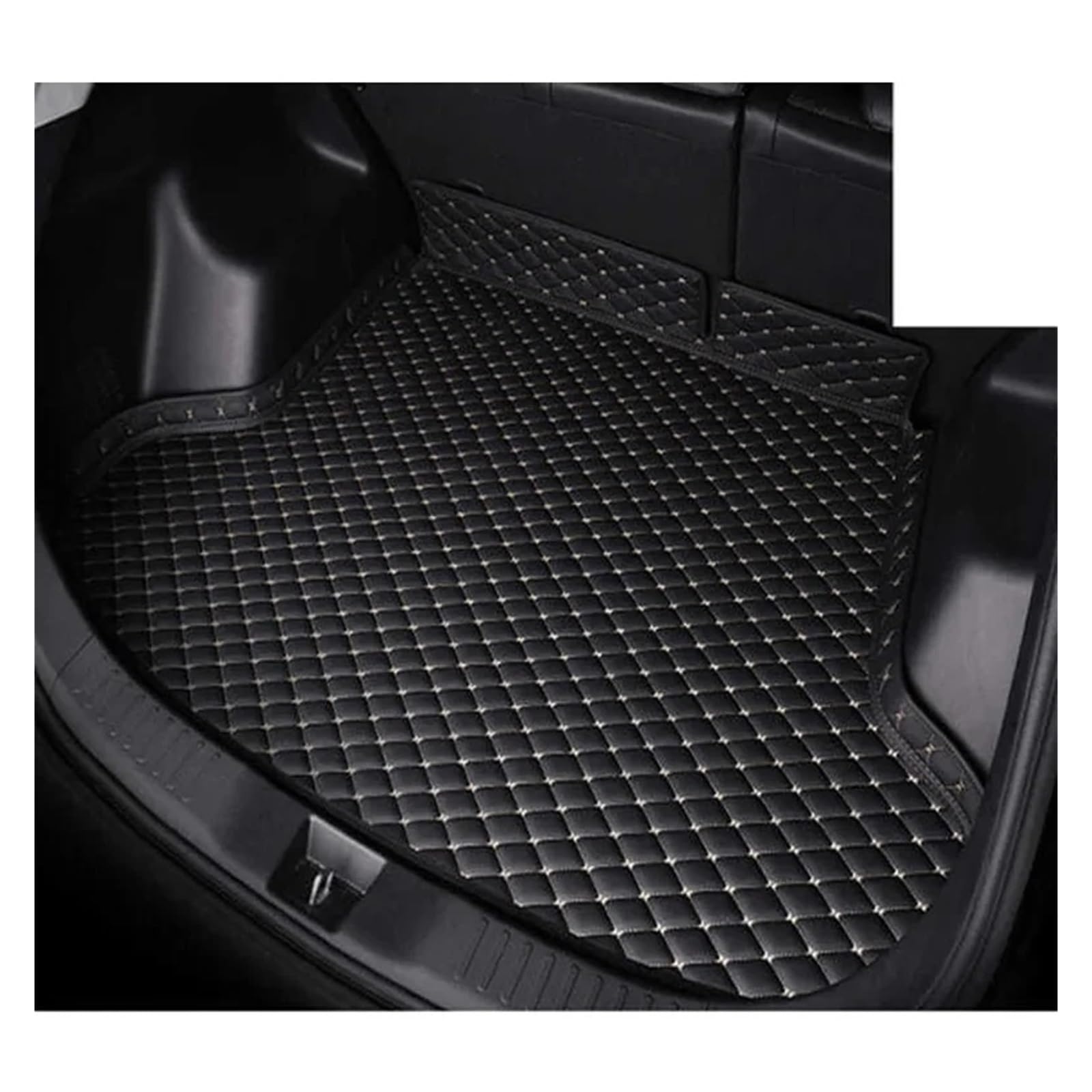 Kofferraumwanne Schutzmatte Auto Kofferraum Matte Cargo-Liner Zubehör Innen Boot Für Hyundai Für Tucson 2015 2016 2017 2018 2019 2020 Auto Kofferraummatten(Black beige) von WYLWSHA