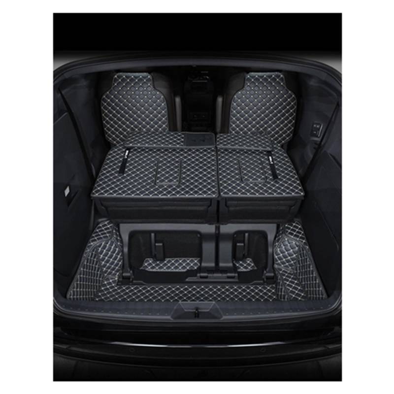 Kofferraumwanne Schutzmatte Auto-Kofferraum-Matten Anti-Schmutz-Schutz-Tablett Cargo-Liner Zubehör Für Toyota Für Sienna 2021 Auto Kofferraummatten(2 Black beige) von WYLWSHA