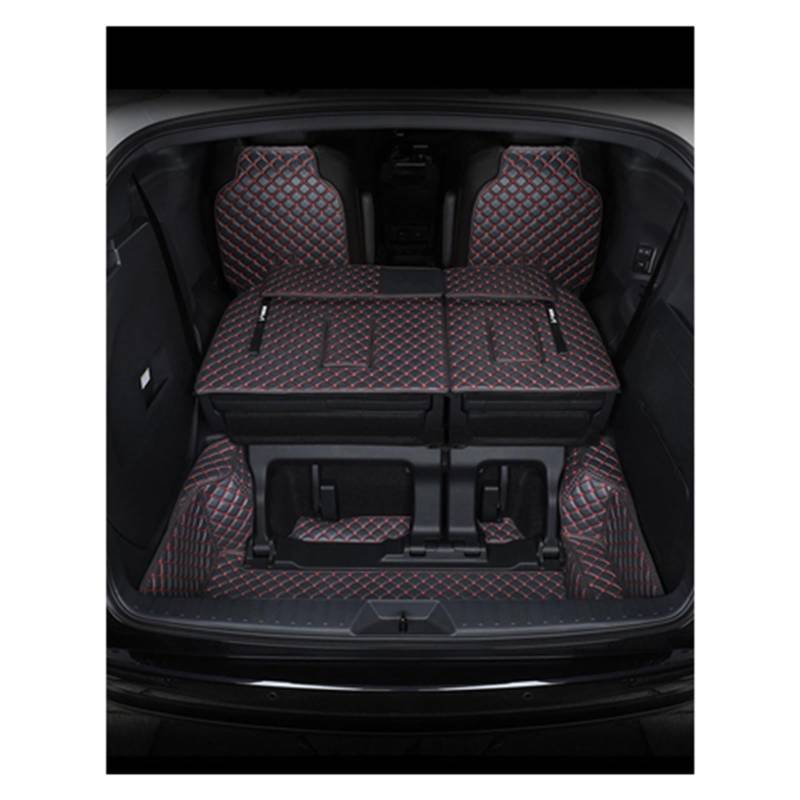 Kofferraumwanne Schutzmatte Auto-Kofferraum-Matten Anti-Schmutz-Schutz-Tablett Cargo-Liner Zubehör Für Toyota Für Sienna 2021 Auto Kofferraummatten(2 Black red) von WYLWSHA