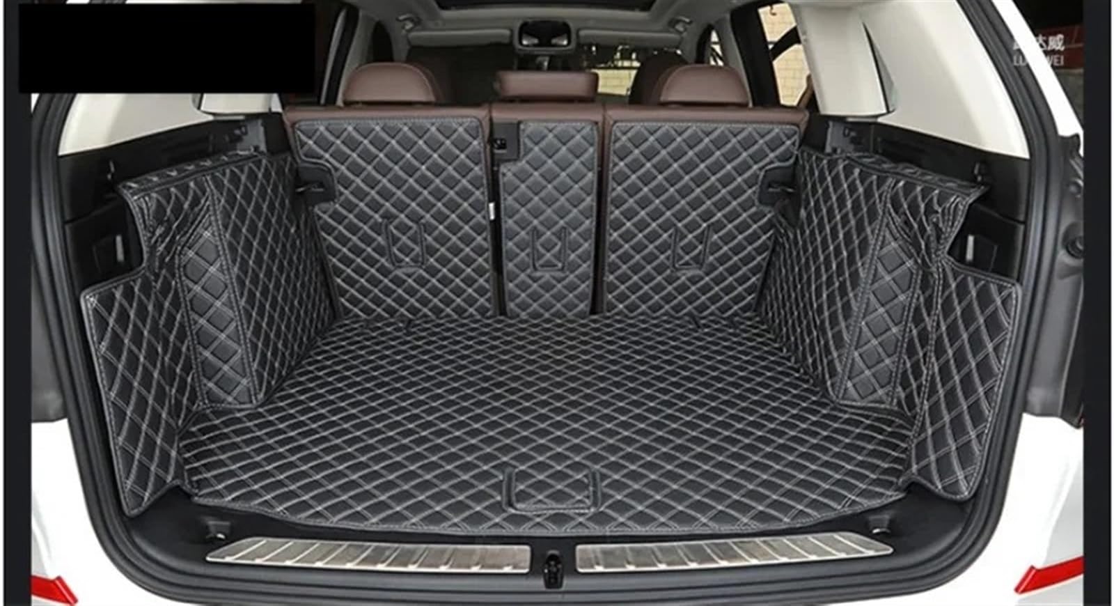 Kofferraumwanne Schutzmatte Auto-Kofferraum-Matten Langlebige wasserdichte Boot Teppiche Cargo-Liner Für IX3 2022 2021 2020 Auto Kofferraummatten(Black beige) von WYLWSHA