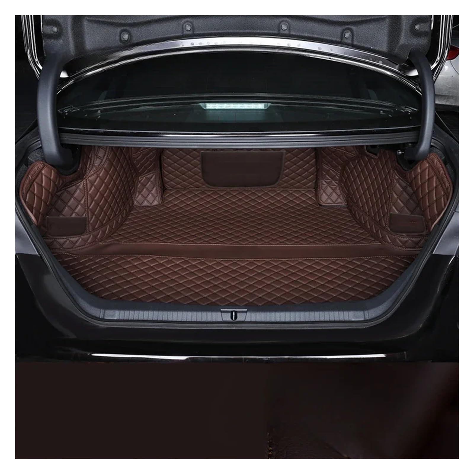 Kofferraumwanne Schutzmatte Auto-Kofferraum-Matten Teile Hinteren Boot Liner Styling Anti-Schmutz-Schutz Für Toyota Für Camry 2018 2019 2020 2021 2022 2023 Auto Kofferraummatten(Brown Full Cover) von WYLWSHA