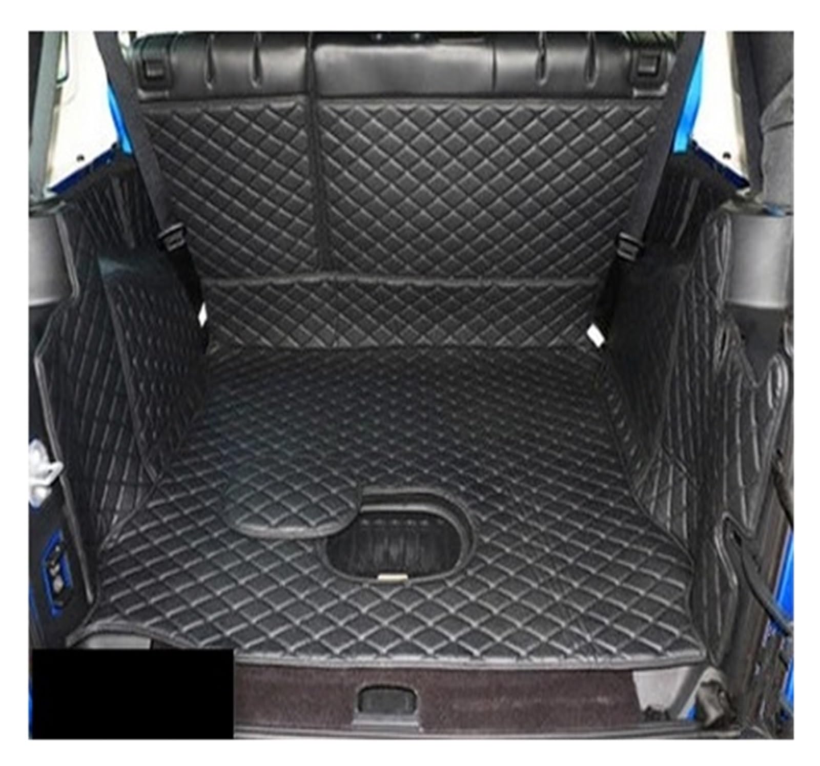 Kofferraumwanne Schutzmatte Auto-Kofferraum-Matten Teppich-Pads Für Jeep Für Wrangler Für JK 2007 2008 2009 2010 2011 2012 2013 2014 2015 2016 2017 2018 Auto Kofferraummatten(Black) von WYLWSHA