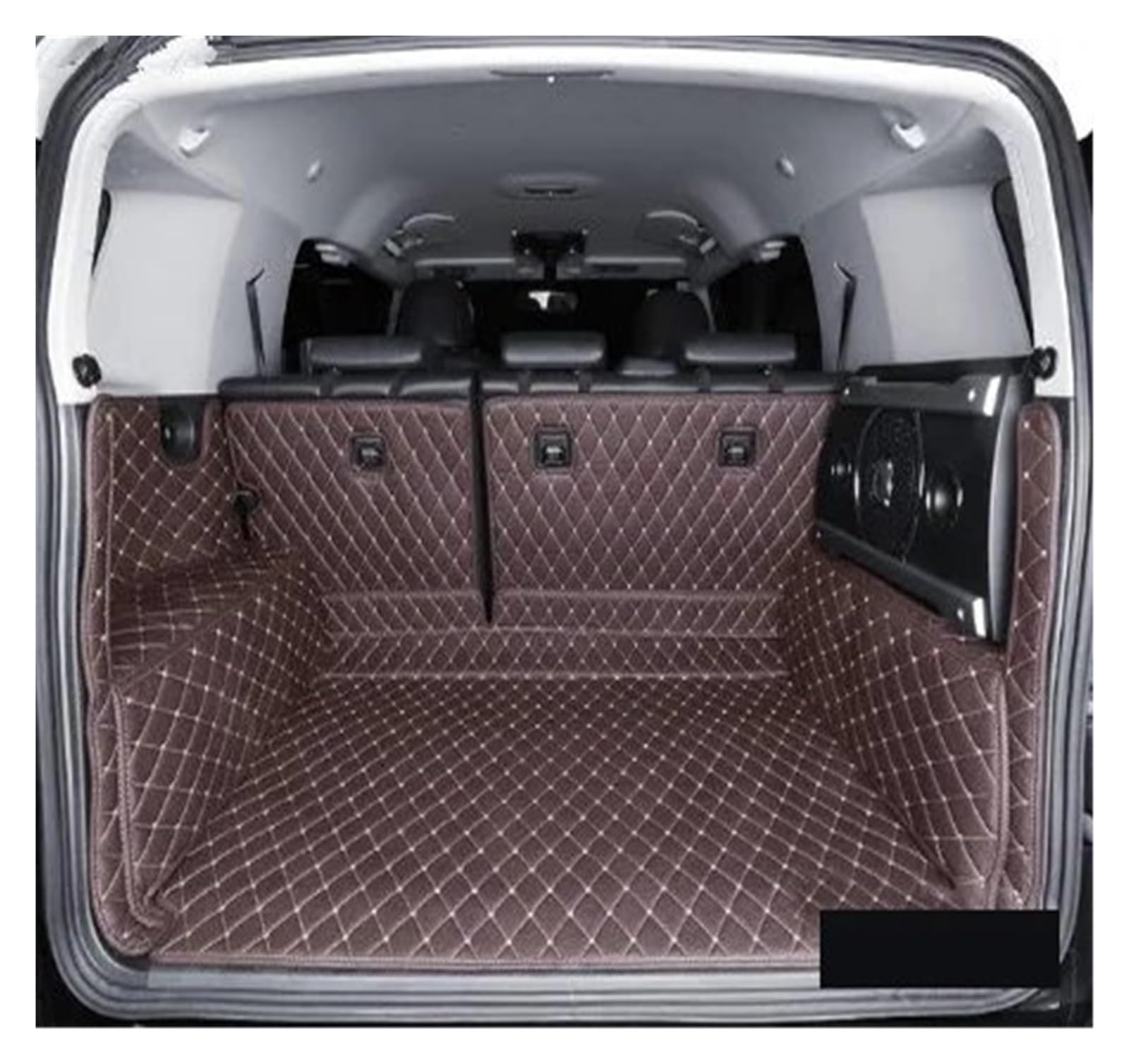 Kofferraumwanne Schutzmatte Auto-Kofferraum-Matten Teppich-Pads Für Toyota Für FJ Für Cruiser 2008 2009 2010 2011 2012 2013 2014 2015 2016 2017 2018 2019 Auto Kofferraummatten(Coffee) von WYLWSHA