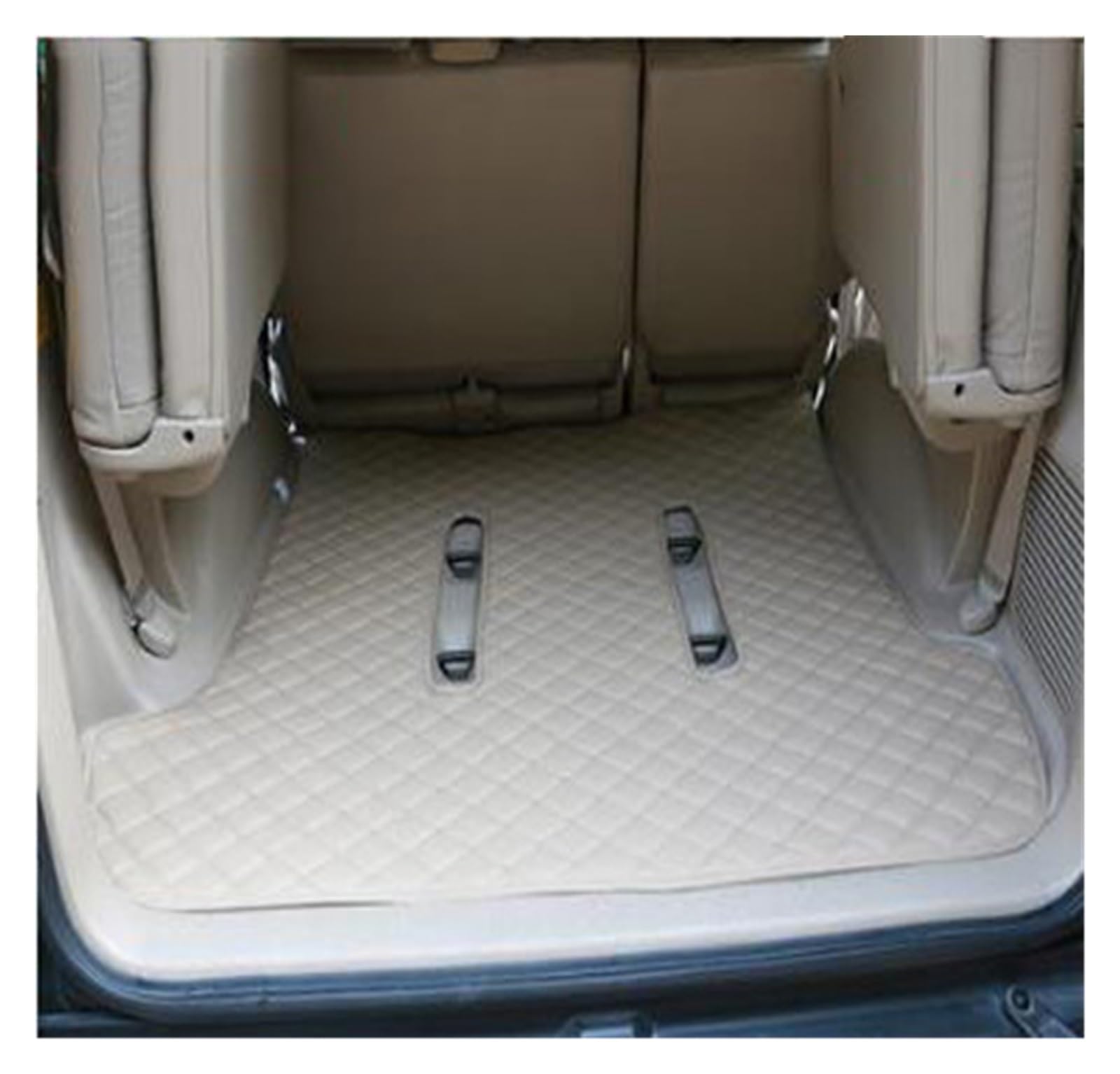 Kofferraumwanne Schutzmatte Auto-Kofferraum-Matten Teppich-Pads Für Toyota Für Land Für Cruiser Für Prado 120 Für FJ120 2003 2004 2005 2006 2007 2008 2009 Auto Kofferraummatten(Beige with Holes) von WYLWSHA