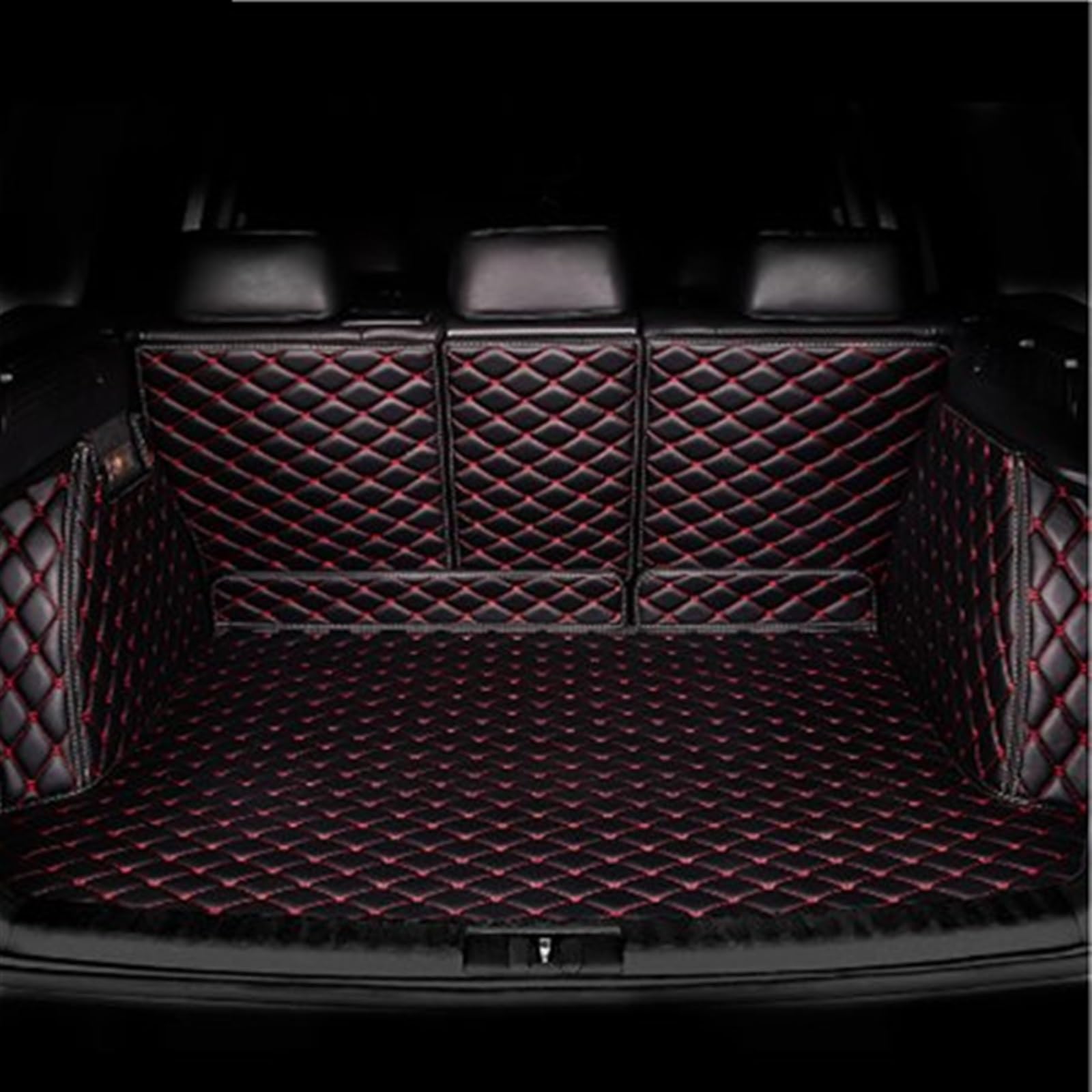 Kofferraumwanne Schutzmatte Auto-Kofferraummatte Boot Cargo Liner Fach Hinteren Kofferraum Gepäck Teppich Pads Für Changan Für CS75 2019 2018 Auto Kofferraummatten(Black red) von WYLWSHA