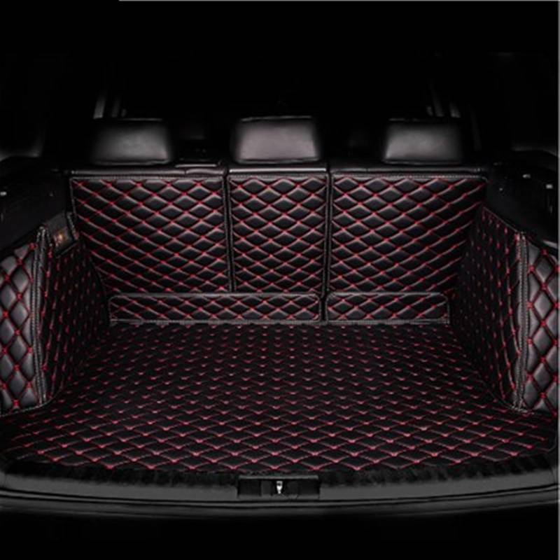Kofferraumwanne Schutzmatte Auto-Kofferraummatte Boot Cargo Liner Fach Hinteren Kofferraum Gepäck Teppich Pads Für Changan Für CS75 2019 2018 Auto Kofferraummatten(Black red) von WYLWSHA
