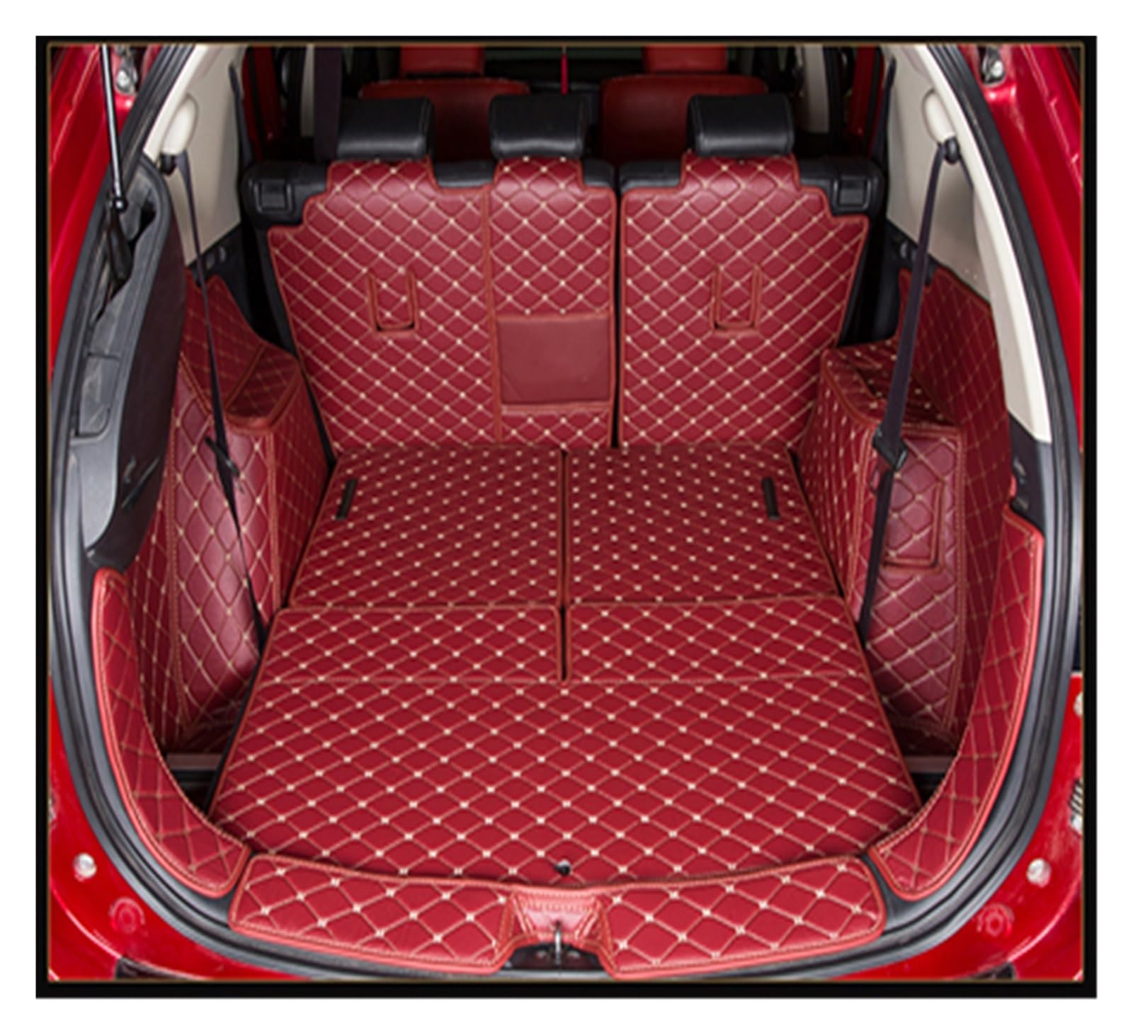 Kofferraumwanne Schutzmatte Auto-Kofferraummatte Cargo-Liner Teppich Teppich Für Für Outlander 2013 2014 2015 2016 2017 2018 2019 2020 Auto Kofferraummatten(Wine red) von WYLWSHA