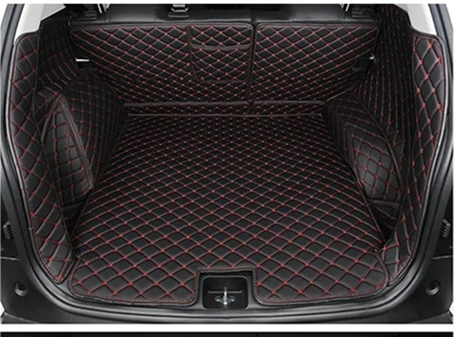 Kofferraumwanne Schutzmatte Auto-Kofferraummatte Cargo-Liner Zubehör Innen Kofferraum Für VW Für ID.4 X Für ID4 Für ID 4 X 2021 2022 2023 Auto Kofferraummatten(Black red) von WYLWSHA