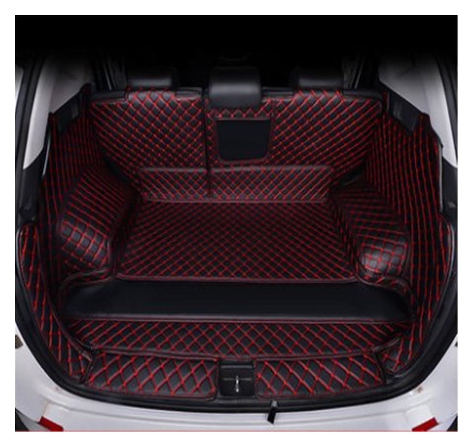 Kofferraumwanne Schutzmatte Auto-Kofferraummatte Modifizierte Boot Cargo Liner Tray Teppich Pads Autoabdeckungen Für Hyundai Für Tucson 2018 2019 Auto Kofferraummatten(Black red) von WYLWSHA