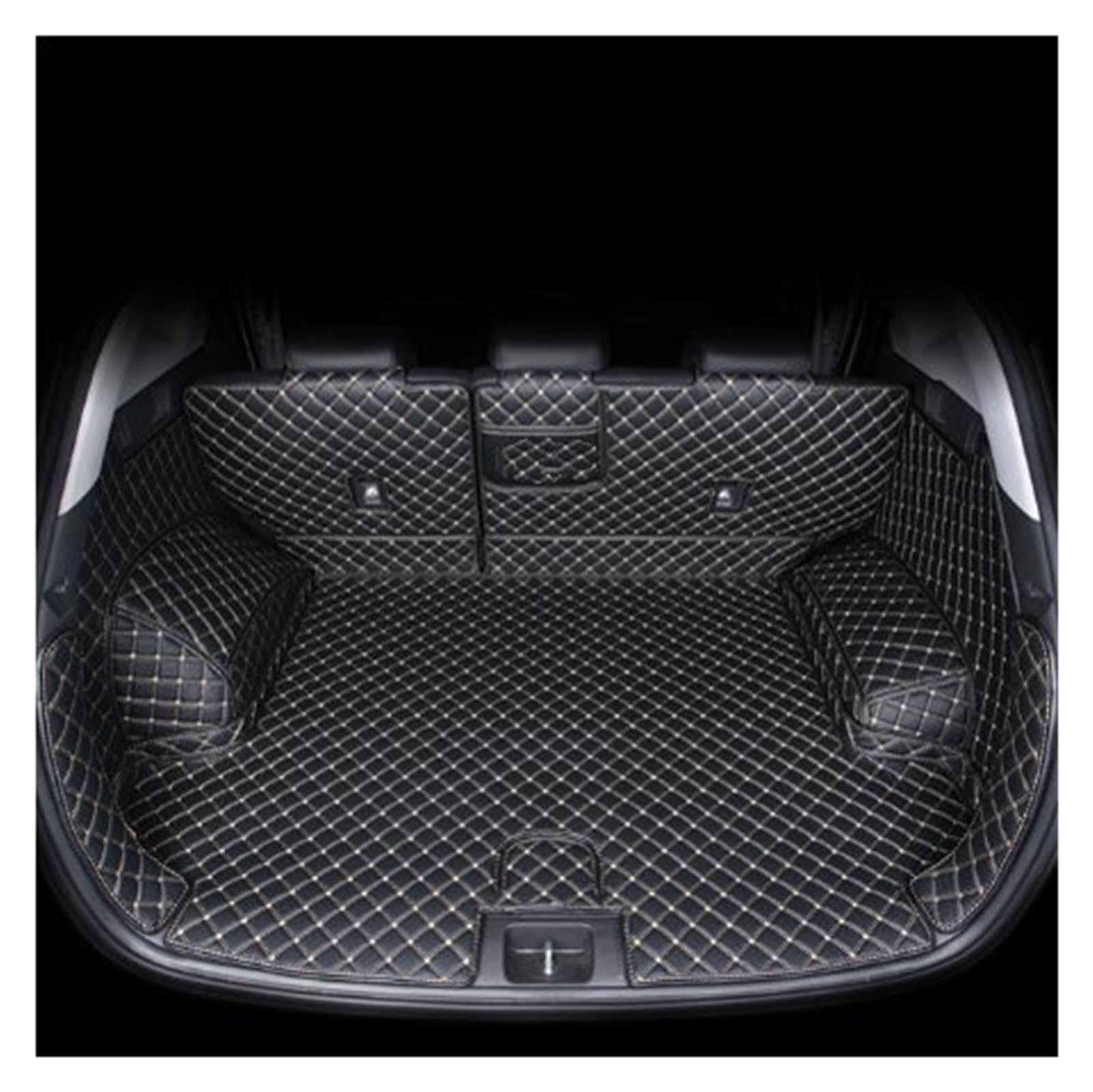 Kofferraumwanne Schutzmatte Auto-Kofferraummatten Anti-Schmutz-Pads Gepäckkofferraumteppiche Für Hyundai Für Tucson 2016 2017 2018 2019 2020 Auto Kofferraummatten(Black Beige 2) von WYLWSHA