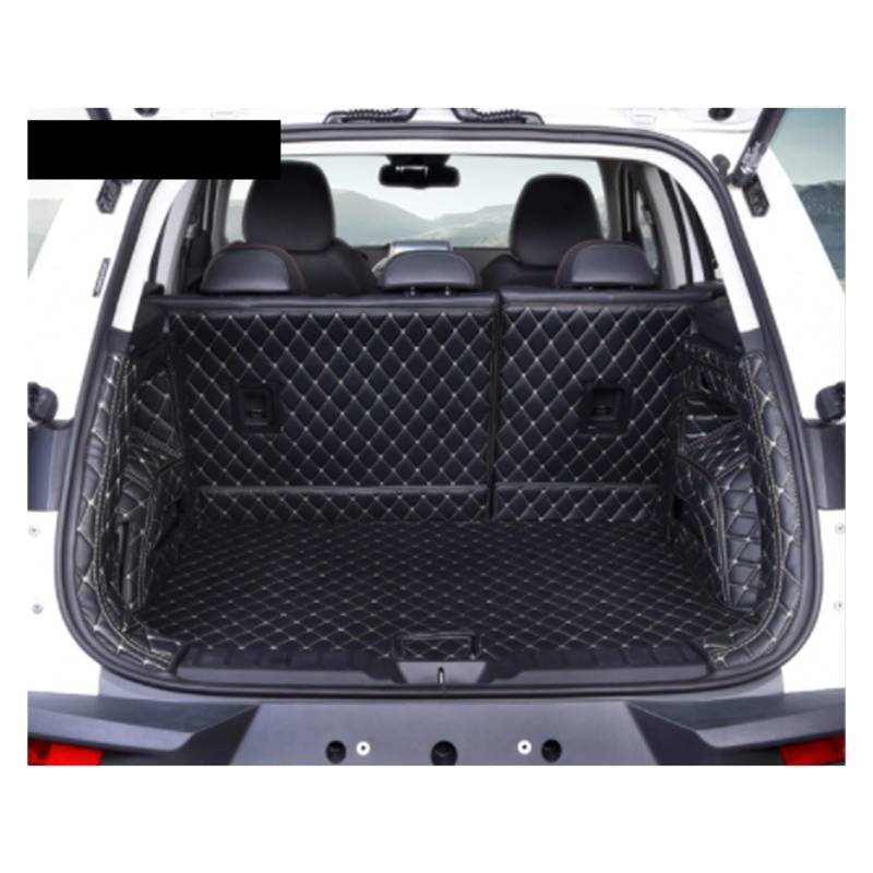Kofferraumwanne Schutzmatte Auto-Kofferraummatten Anti-Schmutz-Pads Teppiche SUV Für Borgward Für BX5 2017 2018 2019 2020 2021 Auto Kofferraummatten(Black with beige) von WYLWSHA
