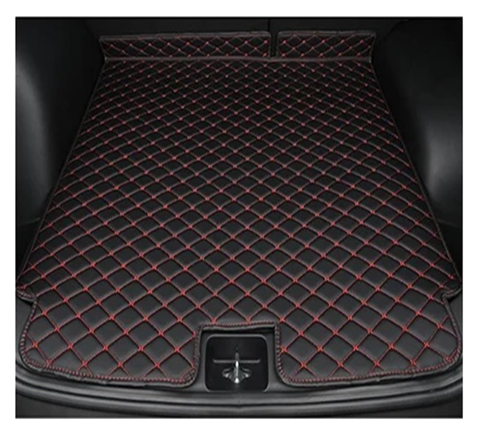 Kofferraumwanne Schutzmatte Kofferraummatte Schmutzabweisend Vollständig Gepolsterte Kofferraummatte Laderaumwanne Für VW Für ID.4 X 2021 2022 2023 Auto Kofferraummatten(4 Black red) von WYLWSHA